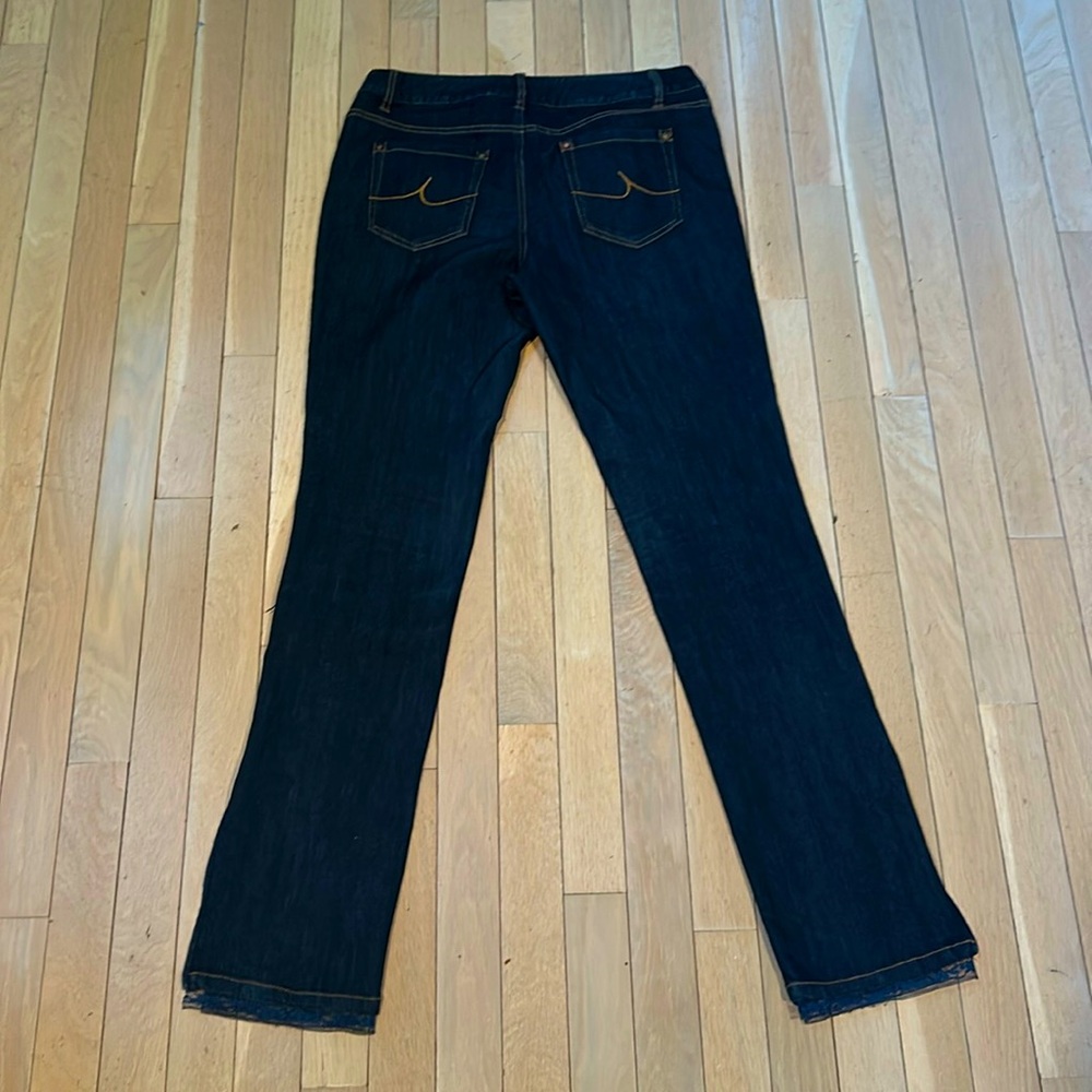 INC Denim Womems Regular Fit Skinny Leg Dark Wash Unique Jeans Size 6 Preowned